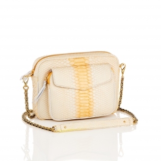 Cream Python Bag Big Charly Chain