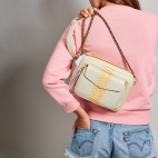 Cream Python Bag Big Charly Chain