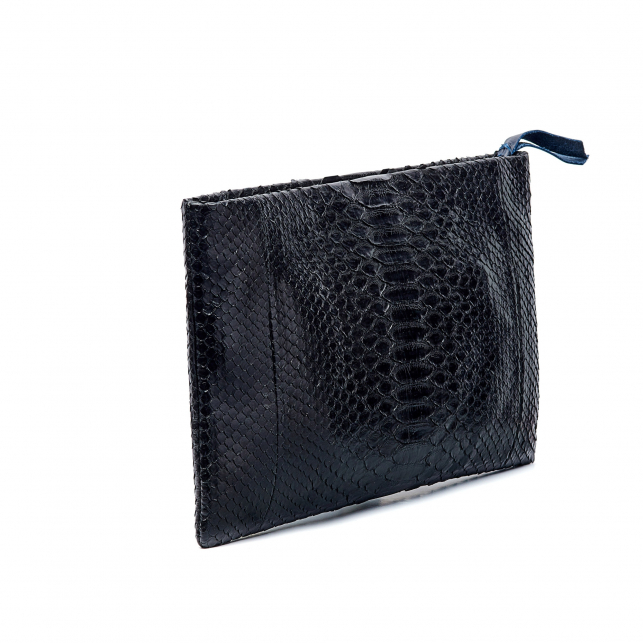 Python Clutch Lou Black