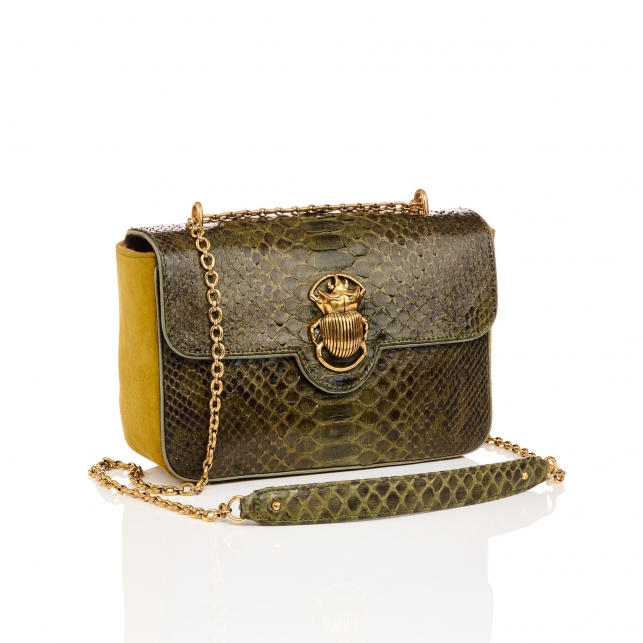 Kaki Python Bag Big Ava Beetle