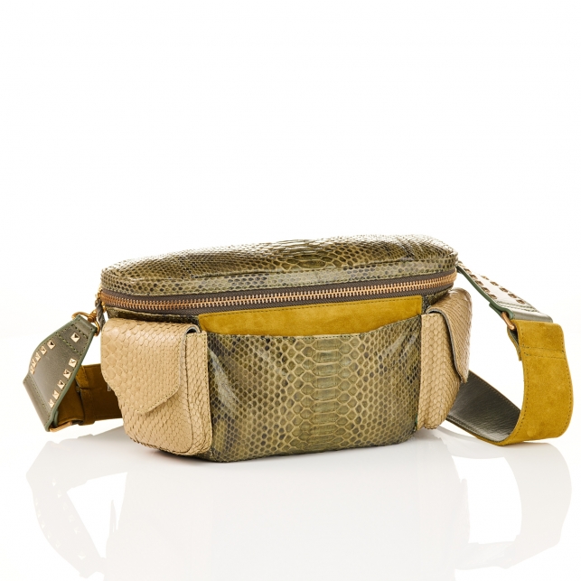 Sac Banane Python Jules Vert Kaki