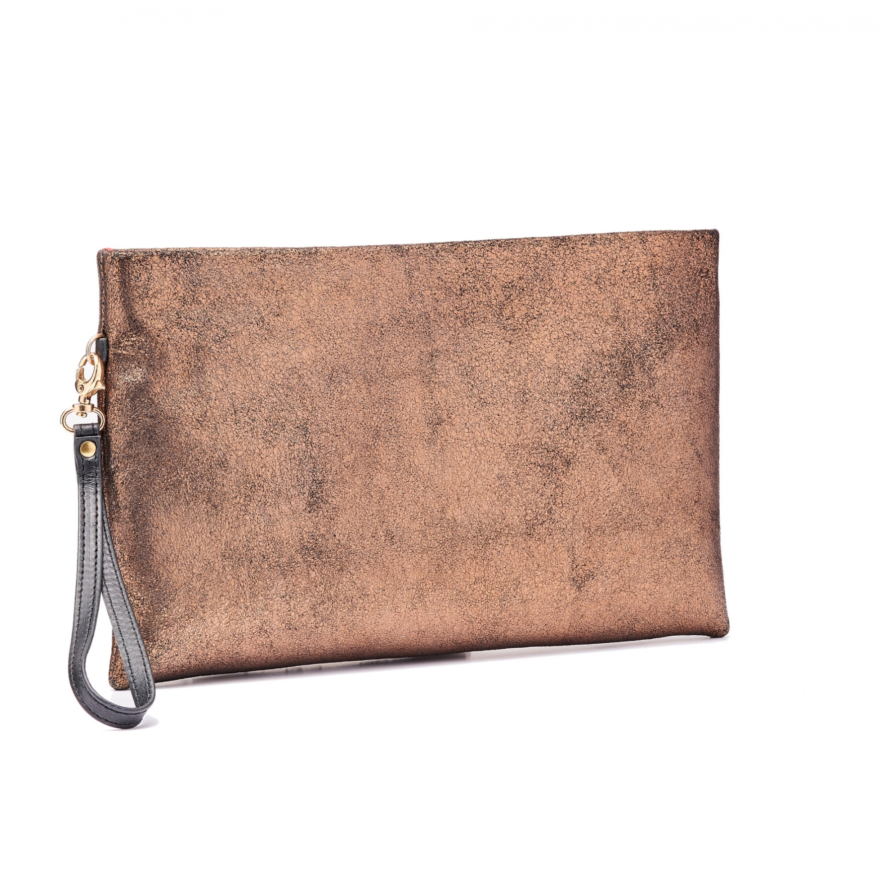 gold leather clutch