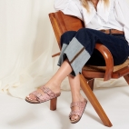 Sandales Python Odette Rose Poudré