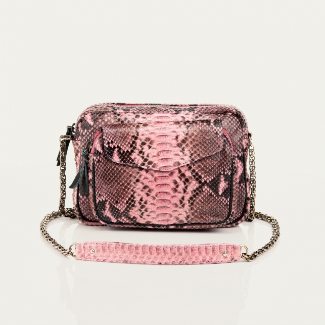 Bag Python Big Charly Pink Powder With Chain