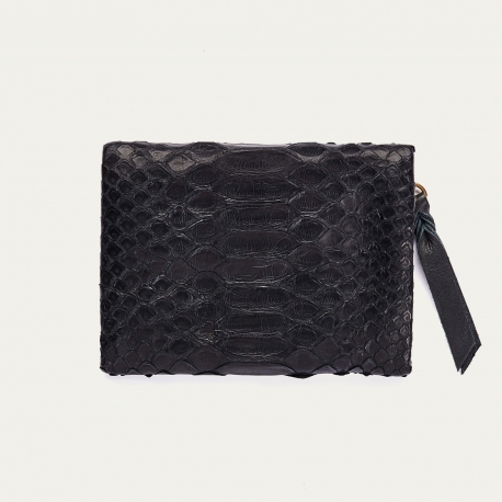 Porte Monnaie Python Olivia Noir 