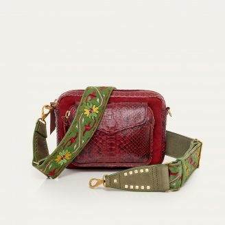 Burgundy Matcha Python Charly Bag