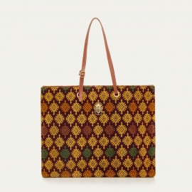 Sumba Burgundy Mustard Shopping Bag Archi