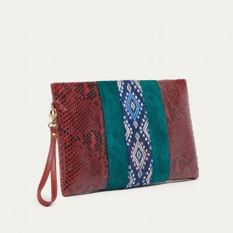 Pochette Python Lou Bordeaux Sumba