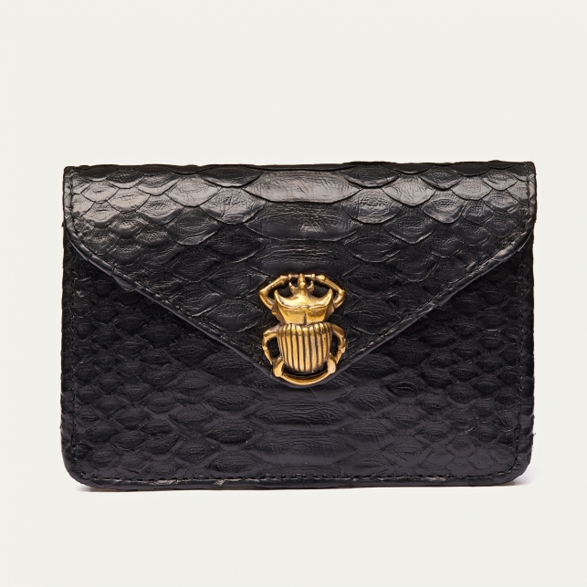 Python Card Holder Alex Black Gold Beatle