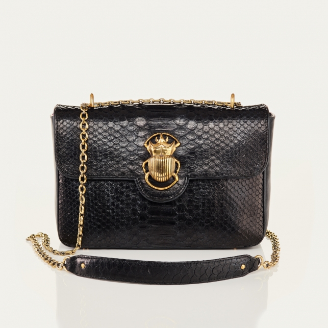 Black Python Bag Big Ava Beetle