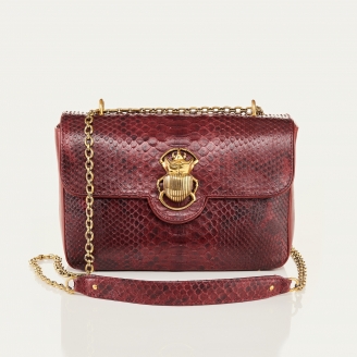 Burgundy Python Bag Big Ava Beetle
