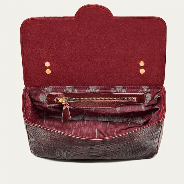 Burgundy Python Bag Big Ava Beetle