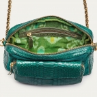 Python and Suede Bag Big Charly Green Blue Chain
