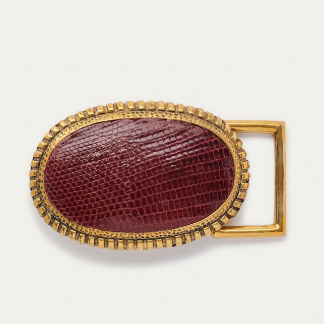 Burgundy Lizard Dallas Buckle