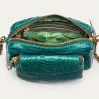 Python and Suede Blue Green Charly Bag