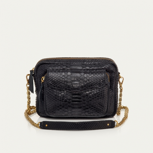 Python Bag Big Charly Black Gold Chain