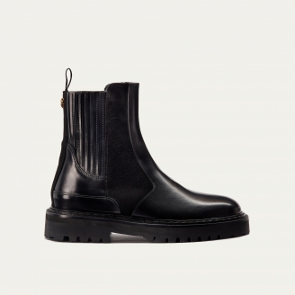 Black Leather Ziggy Chelsea Boots