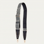 Bandoulière Tissée Noire Metallerie Or