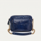 Sac Python Big Charly Bleu Navy Chaîne or