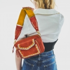Brick Leather Embroidered Charly Bag