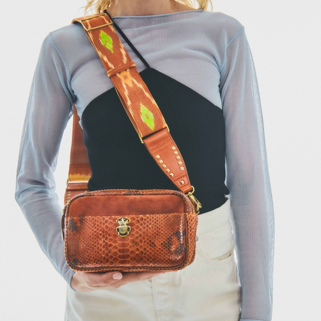 Sac Python Lily Marron Moka Mix
