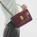 Burgundy Python Bag Big Ava Beetle