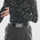 Ceinture Python Beetle Noire Boucle Argent