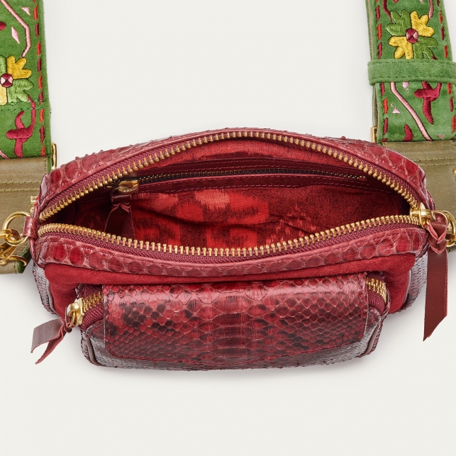 Burgundy Matcha Python Charly Bag