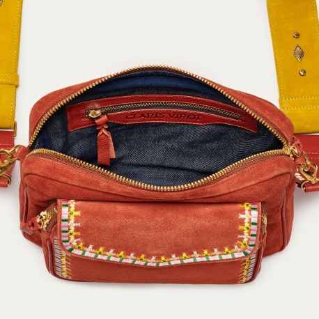 Brick Leather Embroidered Big Charly Bag