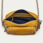 Mustard Studded Leather Charly Bag