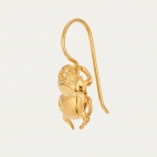 Boucle d'Oreille Scarabée Dorée