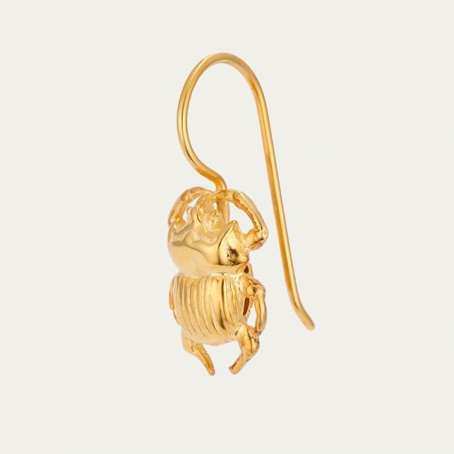 Golden Beetle Earring