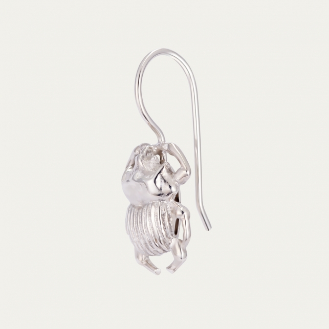 Silver Beetle Earring