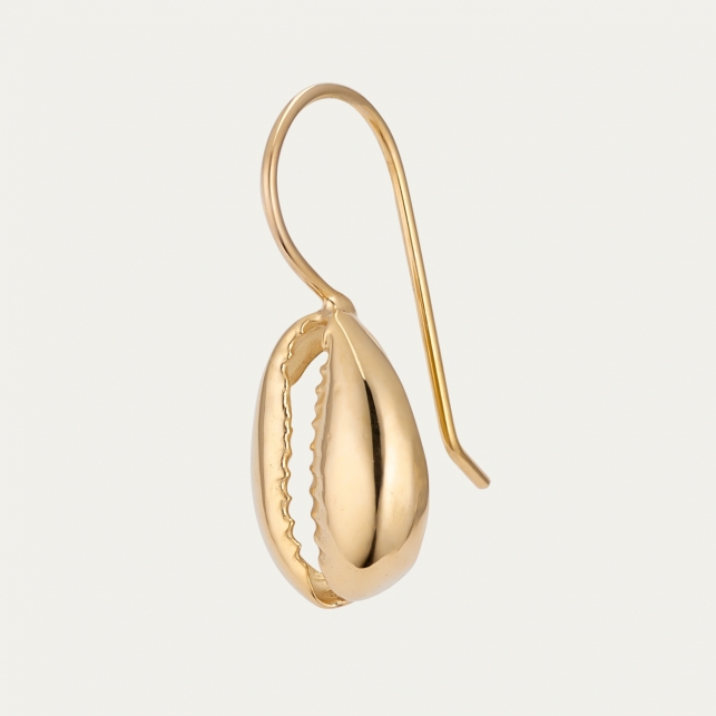 Boucle d'Oreille Cauri Dorée