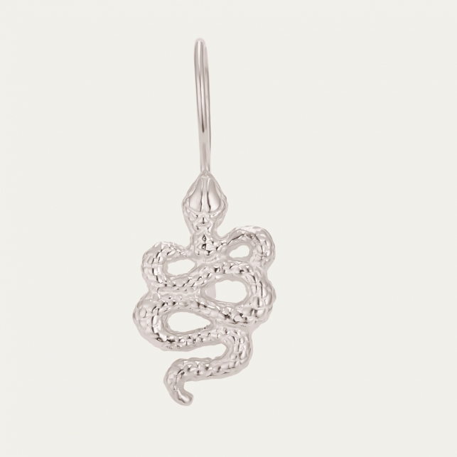 Silver Snake Earring